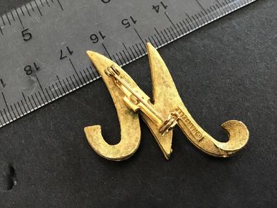 M Brooch Marked