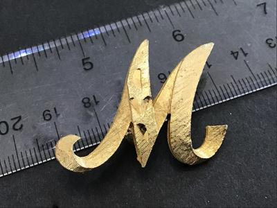 M Brooch Marked