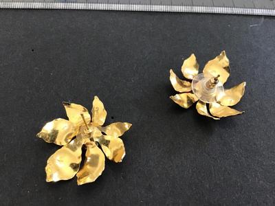 Cerrito Signed Poinsettia Earrings