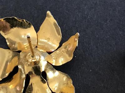 Cerrito Signed Poinsettia Earrings