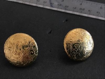 Beautiful Gold Screw Back Earrings