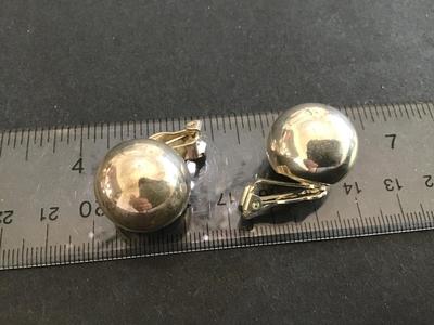 Silver Tone Ball Clip on Earrings