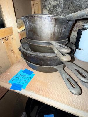 Sale Photo Thumbnail #1250: BT13-Cast Iron Pots and pans