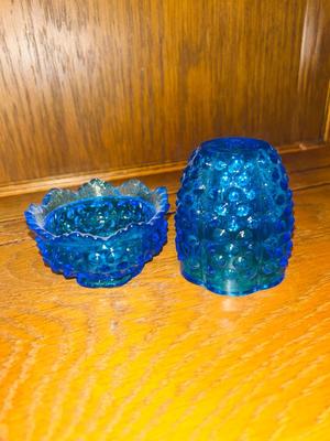 FENTON HOBNAIL BELL, VOTIVE CANDLE HOLDER AND SHOE
