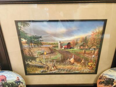 KEVIN DANIEL PRINT AND 2 COLLECTORS PLATES