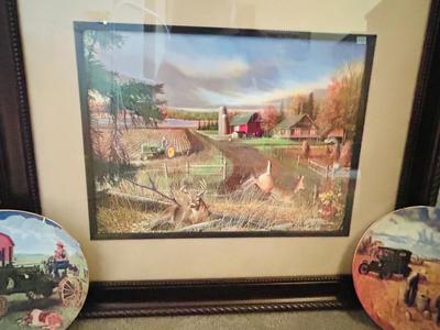 KEVIN DANIEL PRINT AND 2 COLLECTORS PLATES