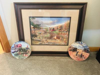 KEVIN DANIEL PRINT AND 2 COLLECTORS PLATES