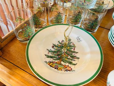 SPODE ENGLAND CHRISTMAS TREE DINNERWARE