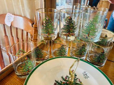 SPODE ENGLAND CHRISTMAS TREE DINNERWARE