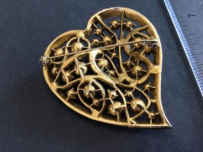 Beautiful Large Wave Rhinestone Vintage Brooch