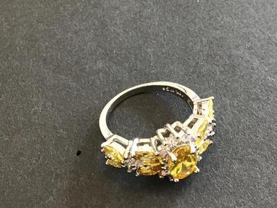 Gold Plated Cocktail Ring Marked