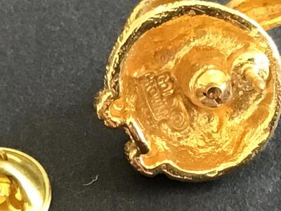 Marked Gold Crown Bobble Head Spring Rabbit pin Brooch
