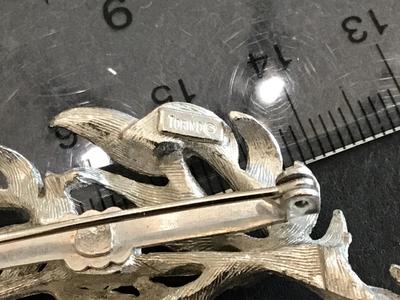 Torino Marked Brushed Silver Tone Brooch
