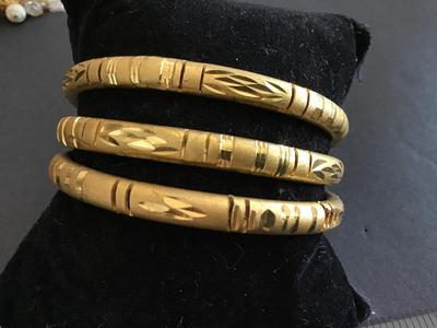 Set of 3 Small Gold Tone Bangles