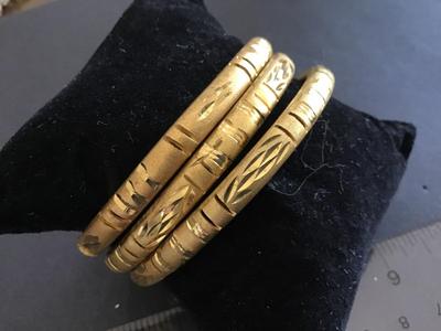Set of 3 Small Gold Tone Bangles