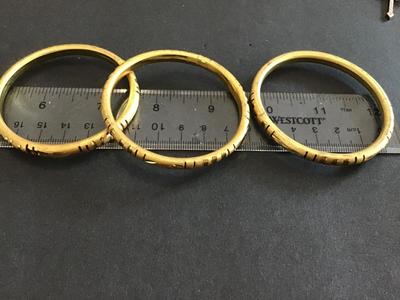 Set of 3 Small Gold Tone Bangles