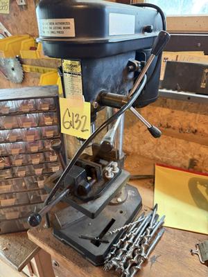 Sale Photo Thumbnail #1311: G132-drill press plus drawered organizer, plus bits