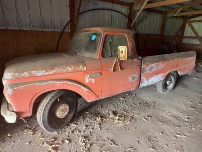 Sale Photo Thumbnail #1314: 1965 1/2 ton Ford pick up with title, we were not able to get it running but it sounded like it wanted to.