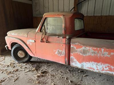Sale Photo Thumbnail #1346: 1965 1/2 ton Ford pick up with title, we were not able to get it running but it sounded like it wanted to.