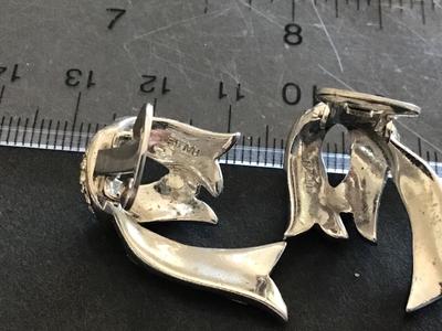 Halbe Vintage Clip on Rhinestone Earrings