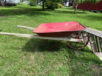 Sale Photo Thumbnail #1588: S4 Wood ladder/wheelbarrow