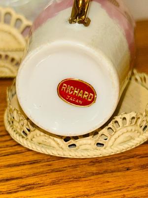 TEA CUPS AND SAUCER’S WITH A BRASS SHARK