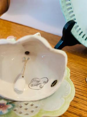 PRETTY LITTLE BELL, CORGY, PLATE AND EGG SHELL VASE