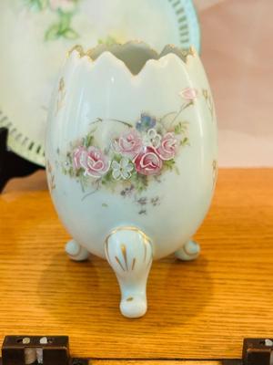 PRETTY LITTLE BELL, CORGY, PLATE AND EGG SHELL VASE