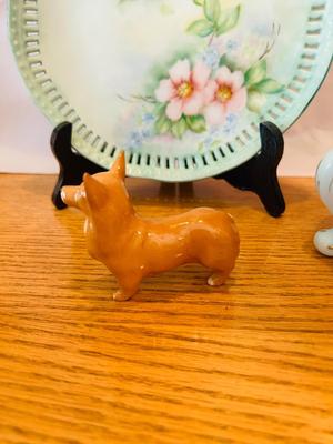 PRETTY LITTLE BELL, CORGY, PLATE AND EGG SHELL VASE