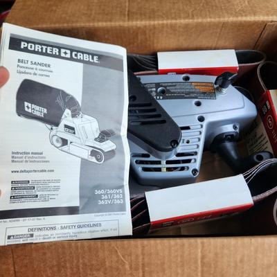 Porter Cable 4" X24" Belt Sander Model 363 w several new belts Tested