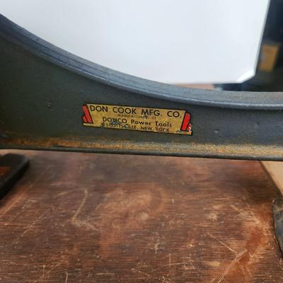 2 Antique Woodworking Tools Don Cook Mfg DOMCO Scroll Saw, 1800's H.C. Marsh Rockford ILL. Mitre Saw