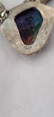 Lot 3: Silver Necklace with Multicolored Stones