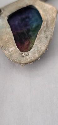 Lot 3: Silver Necklace with Multicolored Stones