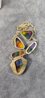 Lot 3: Silver Necklace with Multicolored Stones