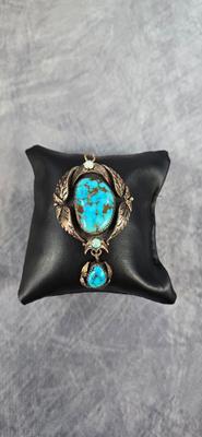 Lot 6: Native American Style Pendant with Turquoise Stones & Opal Accent Stones