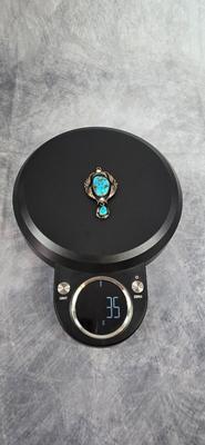 Lot 6: Native American Style Pendant with Turquoise Stones & Opal Accent Stones