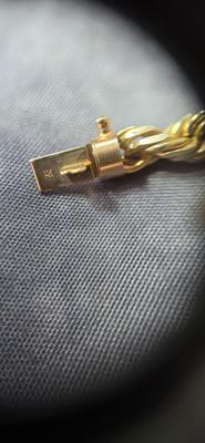 Lot 10: 14k Solid Gold 20" Diamond Cut Rope Necklace - 44g