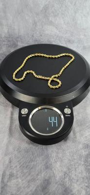 Lot 10: 14k Solid Gold 20" Diamond Cut Rope Necklace - 44g