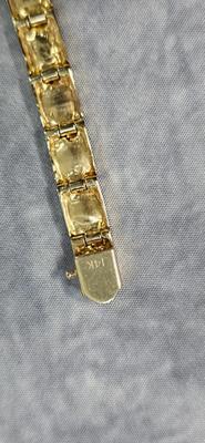 Lot 12: 14k Gold 8" Nugget Bracelet - 28g