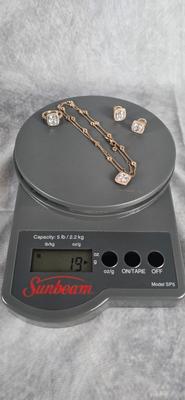 Lot 16: 925 Silver Necklace, Ring and Earring Set - 19g