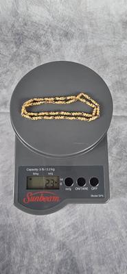 Lot 28: 20" - 14k Gold Nugget Necklace - 23g