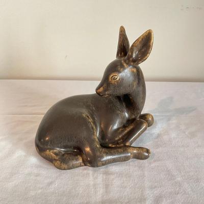 802 Vintage Denmark Pottery Deer Sculpture by Peder Hald