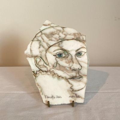 808 Pierrot's Tear Art on Stone by Nan Lee