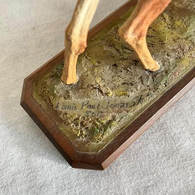 814 Louis Paul Jonas Deer Figure on Stand with Owl by Cybis