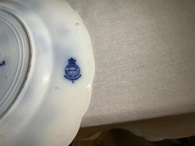 952 Pair of Flow Blue Ridgeways Gainsborough Plates