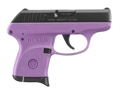 Sale Photo Thumbnail #13: MANUFACTURER: Ruger
FAMILY: LCP Series
MODEL: LCP Lady Lilac
TYPE: Semi-Auto Pistol
ITEM GROUP: Centerfire Polymer Pistols
ACTION: Double Action Only
CALIBER/GAUGE: 380 ACP
FINISH: Blue
FRAME: Polymer Frame
STOCK/GRIPS: Purple Polymer
BARREL: 2.75"
OVERAL