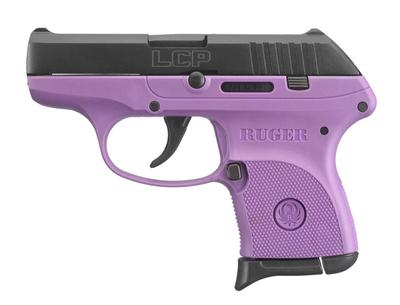 Sale Photo Thumbnail #9: MANUFACTURER: Ruger
FAMILY: LCP Series
MODEL: LCP Lady Lilac
TYPE: Semi-Auto Pistol
ITEM GROUP: Centerfire Polymer Pistols
ACTION: Double Action Only
CALIBER/GAUGE: 380 ACP
FINISH: Blue
FRAME: Polymer Frame
STOCK/GRIPS: Purple Polymer
BARREL: 2.75"
OVERAL