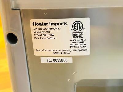 FLOATER IMPORTS ECO AIR COOLER/HUMIDIFIER MODEL DF-210
