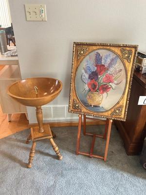 ORIGINAL OIL PAINTING BY by ANDRN on EASLE & SHERYN’S MAYPLE WOOD NUT BOWL