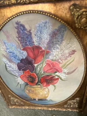 ORIGINAL OIL PAINTING BY by ANDRN on EASLE & SHERYN’S MAYPLE WOOD NUT BOWL